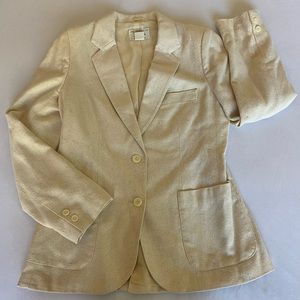 vintage 80s buffums made in japan luxury silk/wool cream tweed blazer / size med